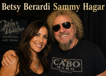 Sammy Hagar performing live, referenced in article about his first wife Betsy Berardi
