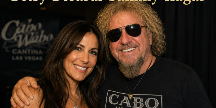 Sammy Hagar performing live, referenced in article about his first wife Betsy Berardi