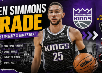 Ben Simmons playing for the Philadelphia 76ers before his 2022 trade to the Brooklyn Nets