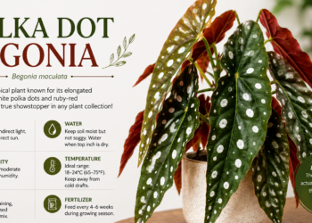 Polka dot begonia (Begonia maculata) plant with spotted leaves in an indoor pot