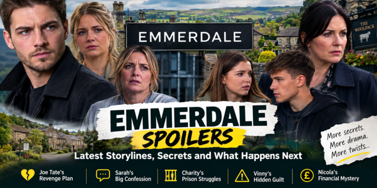 Emmerdale spoilers featuring Joe Tate, Sarah Sugden, Charity Dingle, Vinny Dingle and Nicola King