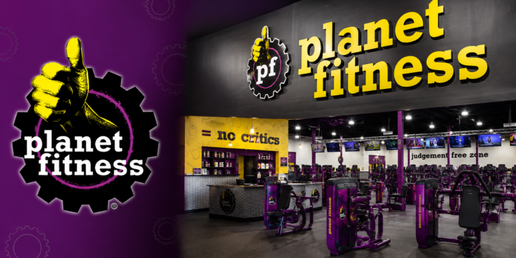 Planet Fitness gym interior with workout equipment