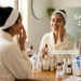 skincare routine with cleanser moisturiser and sunscreen