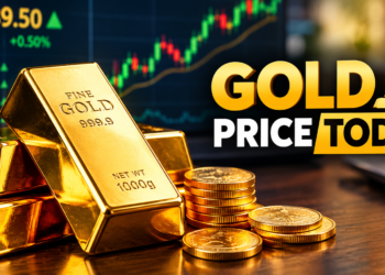 Gold price today in the UK showing current gold rates per gram and ounce