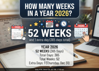How many weeks in a year explained with a 52-week calendar
